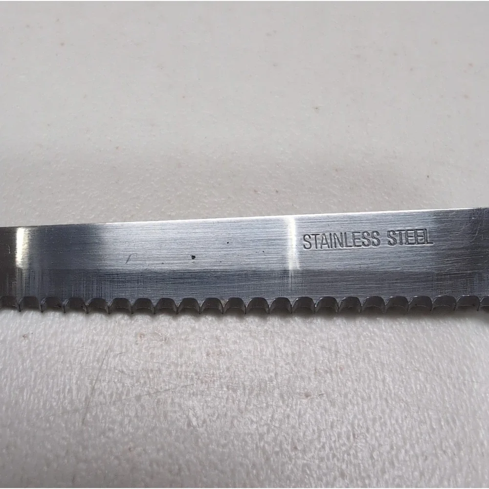 Vintage Steak Knives Stainless Steel Set of 4 Lucite Handles Retro MCM